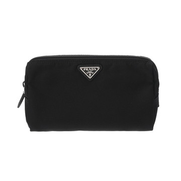 プラダ ポーチ ブラック/シルバー金具 1NA693 ナイロン ユニセックス 【中古】【bag】