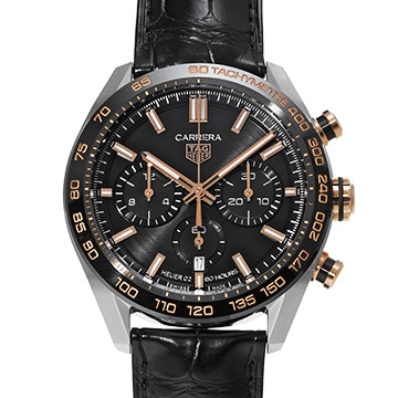 タグ ホイヤー カレラ クロノグラフ キャリバー02 CBN2A5A.FC6481 ブラック メンズ 時計 【中古】【wristwatch】