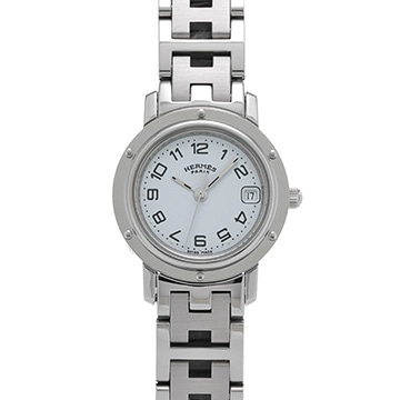 エルメス クリッパー CL4.210 ホワイト レディース 時計 【中古】【wristwatch】