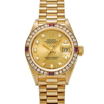 ロレックス デイトジャスト 69068G シャンパン/ダイヤモンド レディース 時計 【中古】【wristwatch】
