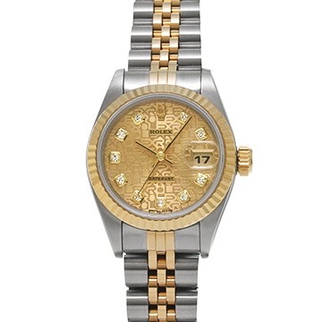ロレックス デイトジャスト 69173G シャンパンコンピュータ/ダイヤモンド レディース 時計 【中古】【wristwatch】
