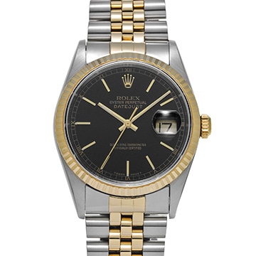 ロレックス デイトジャスト 16233 ブラック メンズ 時計 【中古】【wristwatch】