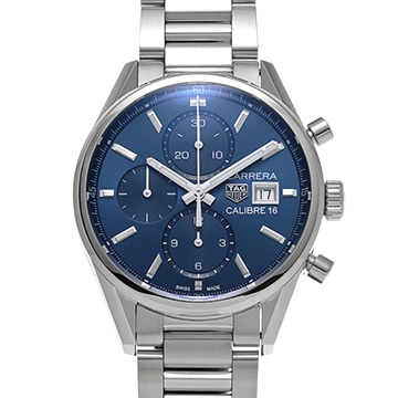タグ ホイヤー カレラ キャリバー16 クロノグラフ CBK2112.BA0715 ブルー メンズ 時計 【中古】【wristwatch】