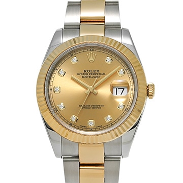 ロレックス デイトジャスト 41 126333G シャンパン/ダイヤモンド メンズ 時計 【中古】【wristwatch】