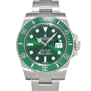ロレックス サブマリーナ デイト 116610LV グリーン メンズ 時計 【中古】【wristwatch】