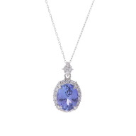 ノーブランド タンザナイトネックレス シルバー K18ホワイトゴールド WG レディース ジュエリー 【中古】【jewelry】
