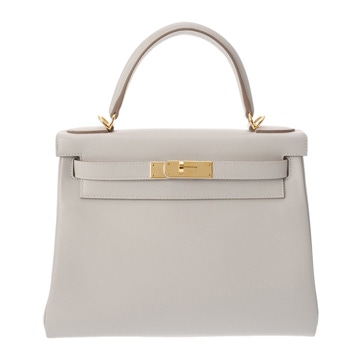 エルメス ケリー 28 内縫い 2WAY パールグレー エバーカラー レディース バッグ 【中古】【bag】