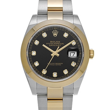 ロレックス デイトジャスト 41 126303G ブライトブラック/ダイヤモンド メンズ 時計 【中古】【wristwatch】