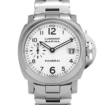 パネライ ルミノールマリーナ オートマティック PAM00051 ホワイト メンズ 時計 【中古】【wristwatch】