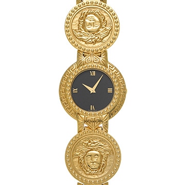 ヴェルサーチ メデューサ コイン 7008002 ブラック レディース 時計 【中古】【wristwatch】