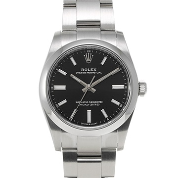 ロレックス オイスターパーペチュアル 34 124200 ブライトブラック ユニセックス 時計 【中古】【wristwatch】