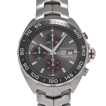 タグ ホイヤー フォーミュラ1 キャリバー16 クロノグラフ アイルトン・セナ CAZ201D.BA0633 グレー/ブラック メンズ 時計 【中古】【wristwatch】