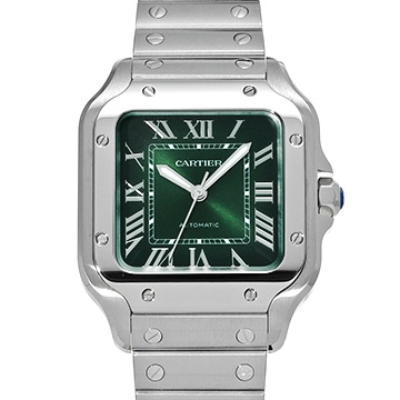 カルティエ サントス ドゥ カルティエ MM WSSA0061 グリーン メンズ 時計 【中古】【wristwatch】