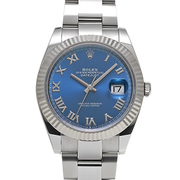 ロレックス デイトジャスト 41 126334 アズーロブルー メンズ 時計 【中古】【wristwatch】