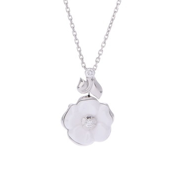 シャネル カメリアネックレス 2PD シルバー K18ホワイトゴールド WG/セラミック レディース ジュエリー 【中古】【jewelry】