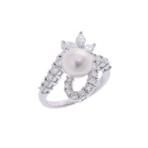 タサキ パールリング シルバー Pt900プラチナ/パール レディース ジュエリー 【中古】【jewelry】