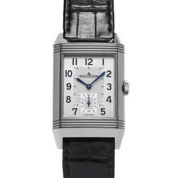 ジャガー ルクルト レベルソ クラシック ラージ デュオ スモールセコンド Q3848420 シルバーグレー/ブラック メンズ 時計 【中古】【wristwatch】