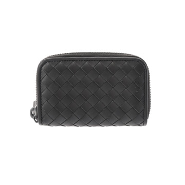 ボッテガ ヴェネタ イントレチャート カードケース ダークブラウン レザー ユニセックス 財布 【中古】【purse】