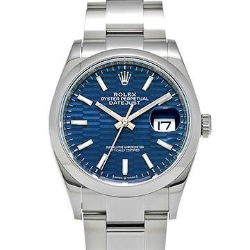 ロレックス デイトジャスト 36 126200 ブライトブルー フルーテッドモチーフ メンズ 時計 【中古】【wristwatch】