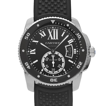 カルティエ カリブル ドゥ カルティエ ダイバー W7100056 ブラック メンズ 時計 【中古】【wristwatch】