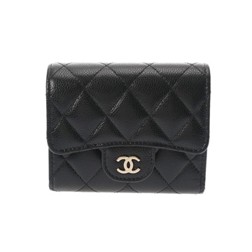 シャネル クラシックスモールフラップウォレット ブラック AP0230 グレインドカーフスキン レディース 財布 【新品】【purse】