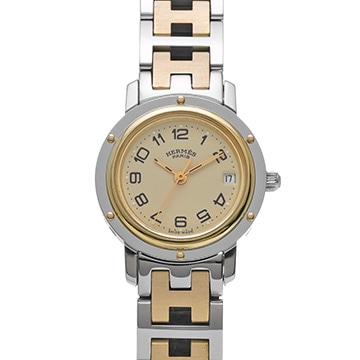 エルメス クリッパー CL4.220 アイボリー レディース 時計 【中古】【wristwatch】