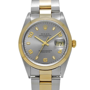 ロレックス オイスターパーペチュアル デイト 15203 グレー メンズ 時計 【中古】【wristwatch】