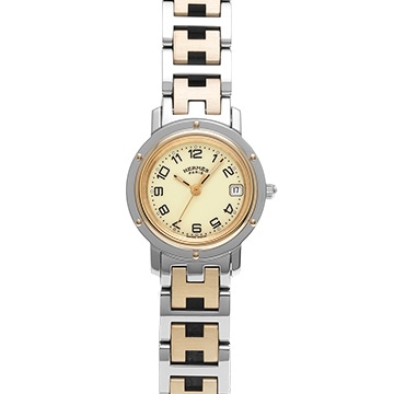 エルメス クリッパー CL4.220 アイボリー レディース 時計 【中古】【wristwatch】
