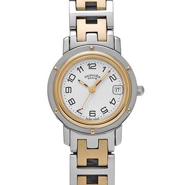 エルメス クリッパー CL4.220 ホワイト レディース 時計 【中古】【wristwatch】