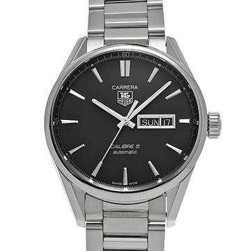 タグ ホイヤー カレラ キャリバー5 デイデイト WAR201A.BA0723 ブラック メンズ 時計 【中古】【wristwatch】