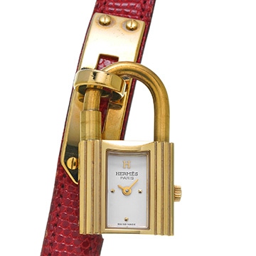 エルメス ケリーウォッチ KE1.201 ホワイト レディース 時計 【中古】【wristwatch】