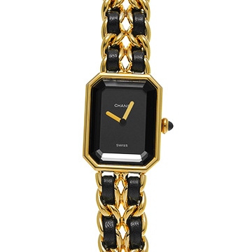 シャネル プルミエール L H0001 ブラック レディース 時計 【中古】【wristwatch】