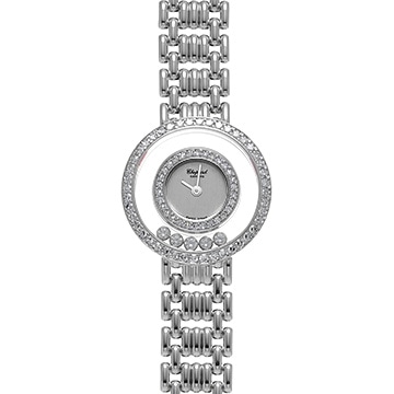 ショパール ハッピーダイヤモンド 20/6392-1001 シルバー/ムービングダイヤモンド レディース 時計 【中古】【wristwatch】