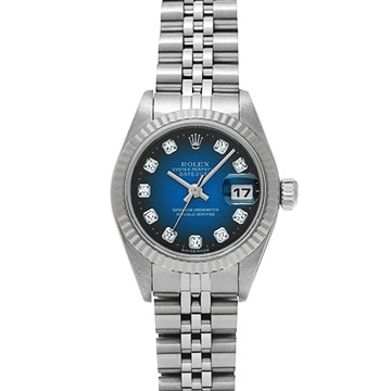 ロレックス デイトジャスト 79174G ブルー・グラデーション/ダイヤモンド レディース 時計 【中古】【wristwatch】