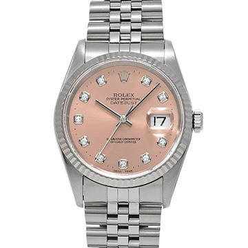 ロレックス デイトジャスト 16234G ピンク/ダイヤモンド メンズ 時計 【中古】【wristwatch】