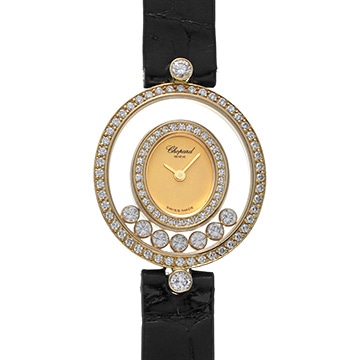 ショパール 10/5602 K18YG 金無垢 ダイヤベゼル レディース 腕時計