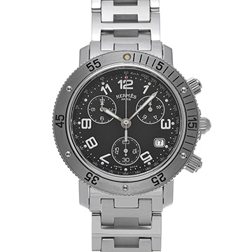 エルメス クリッパー ダイバー クロノグラフ CL2.910 ブラック メンズ 時計 【中古】【wristwatch】