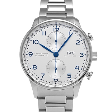 IWC ポルトギーゼ クロノグラフ IW371617 シルバーメッキ メンズ 時計 【中古】【wristwatch】