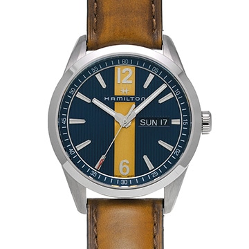 ハミルトン ブロードウェイ デイデイト クオーツ H43311541 ブルー/ゴールド メンズ 時計 【中古】【wristwatch】