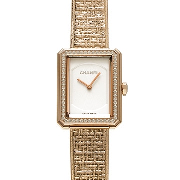 シャネル ボーイフレンド ツイード H4881 ホワイト レディース 時計 【中古】【wristwatch】