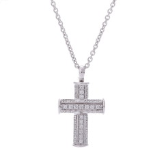 ブルガリ ラテンクロス ネックレス シルバー K18ホワイトゴールド WG レディース ジュエリー 【中古】【jewelry】
