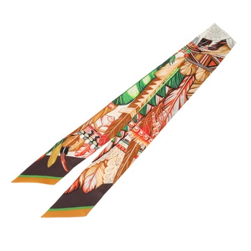 エルメス ツイリー LA DANSE DES AMAZONES ブラウン/マルチカラー シルク100％ レディース 【中古】【other】