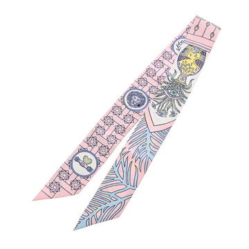 エルメス ツイリー LA DANSE DES AMAZONES ピンク系マルチカラー シルク100％ レディース 【中古】【other】