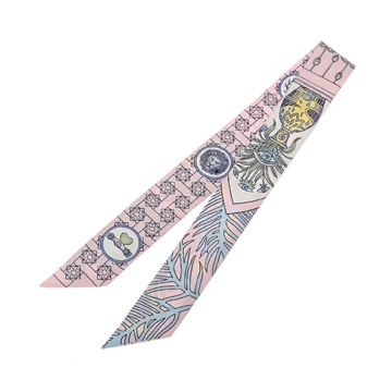 エルメス ツイリー LA DANSE DES AMAZONES ピンク/マルチカラー シルク100％ レディース 【中古】【other】