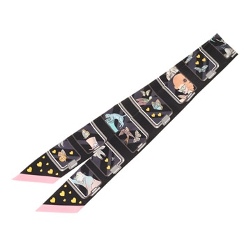 エルメス ツイリー HERMES STORY ブラック シルク100％ レディース 【中古】【other】