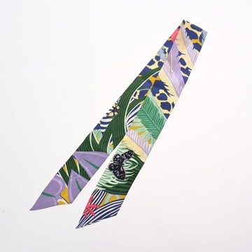 エルメス ツイリー JAGUAR QUETZAL マルチカラー シルク100％ レディース 【中古】【other】