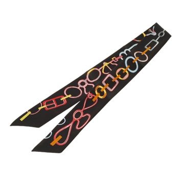 エルメス ツイリー DO RE BOUCLES ブラック シルク100％ レディース 【中古】【other】