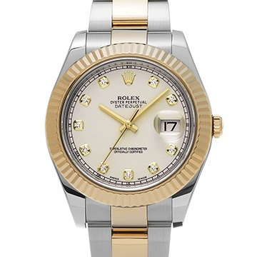 ロレックス デイトジャストII 116333G アイボリー/ダイヤモンド メンズ 時計 【中古】【wristwatch】