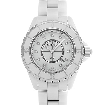 シャネル J12 33MM H1628 ホワイト/ダイヤモンド レディース 時計 【中古】【wristwatch】