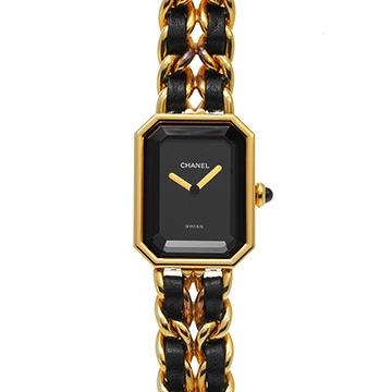 シャネル プルミエール L H0001 ブラック レディース 時計 【中古】【wristwatch】